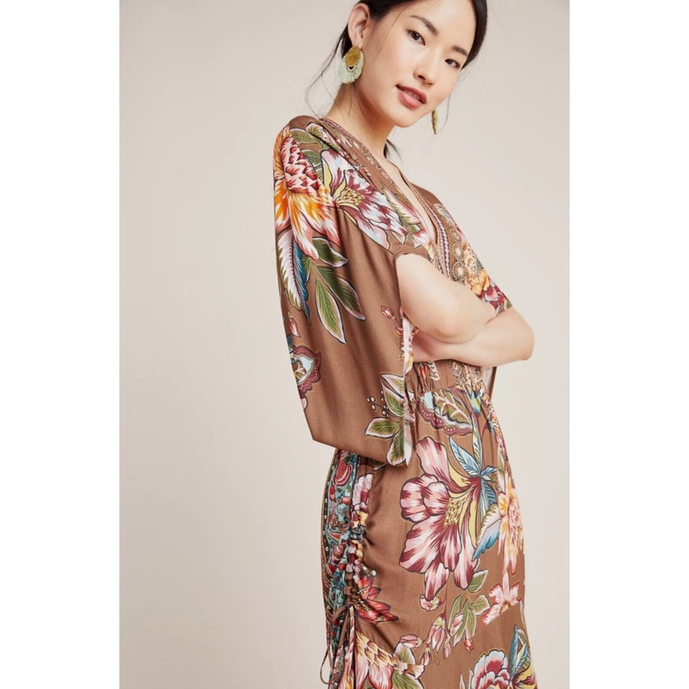 FARM Rio Brown Floral V-Neck Maxi Dress - Picture 5 of 13